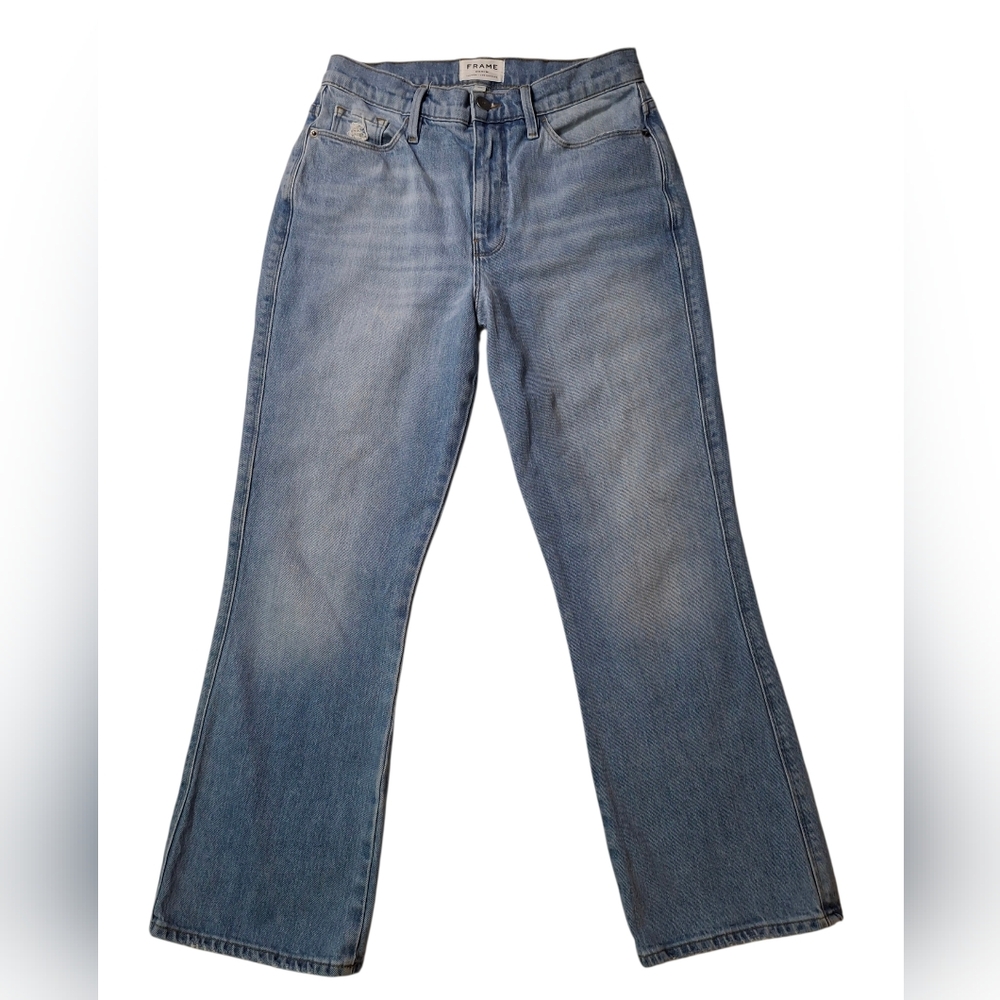FRAME Le Slyvie Kick Boot Ankle High Waist Elenda Wash Jeans Size 28
